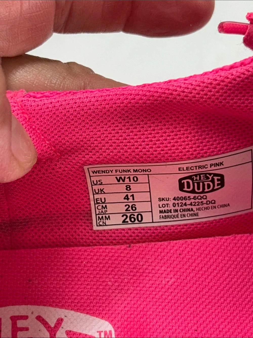 Hey Dude Women's Neon Pink Knit Slip-On Sneakers